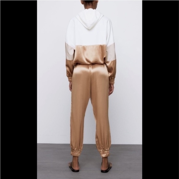 Zara Satin Effect Jogger Pants - Picture 3 of 14